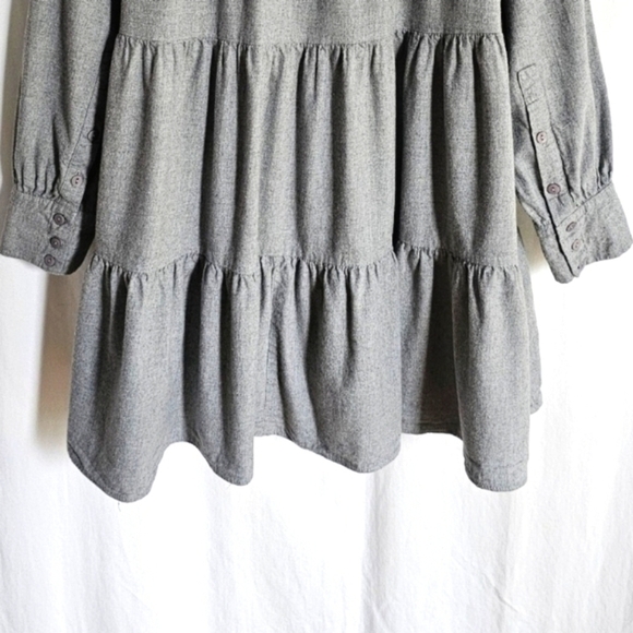 🇪🇦 Zara Grey Tiered Mini Shirt Dress - Picture 11 of 16
